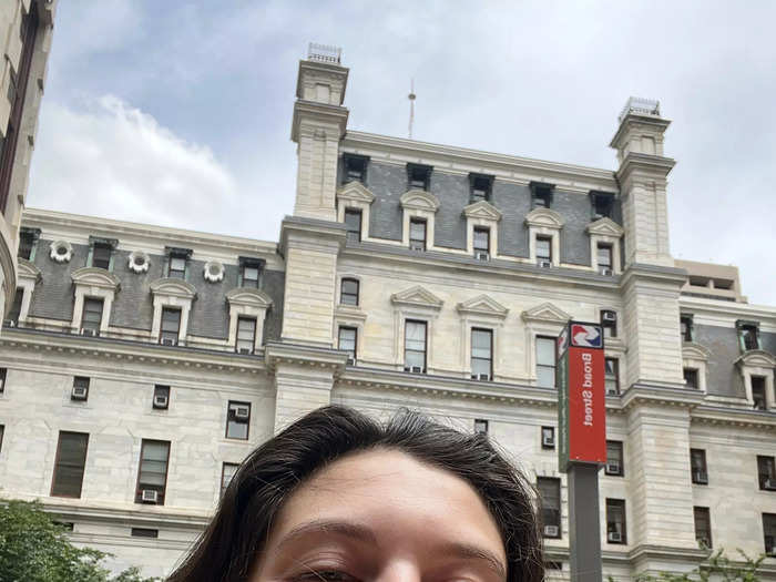 I ate my sandwich across the street from the market in another iconic location — City Hall.