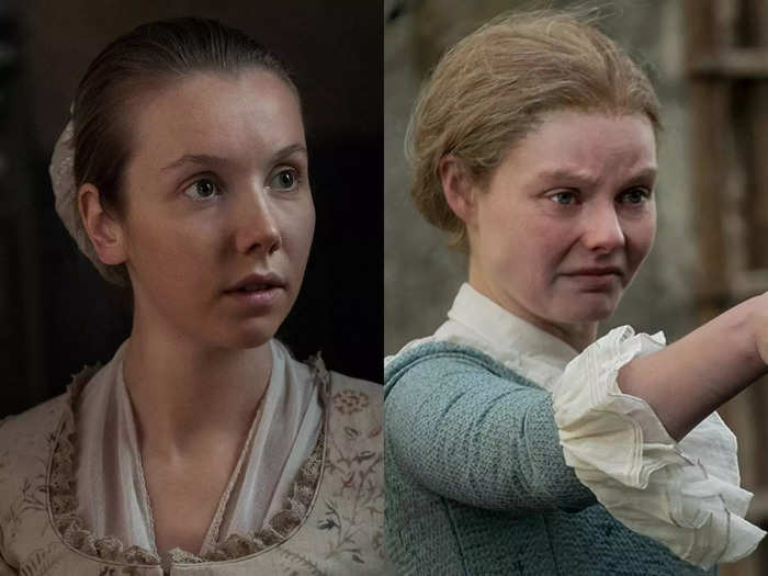 Nell Hudson, who has played Laoghaire since the first season of "Outlander," is only two years older than her daughter, played by Lauren Lyle.