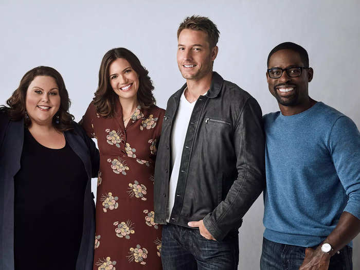 Mandy Moore is younger than all three of the adult versions of her kids — Chrissy Metz, Sterling K. Brown, and Justin Hartley — on "This Is Us."