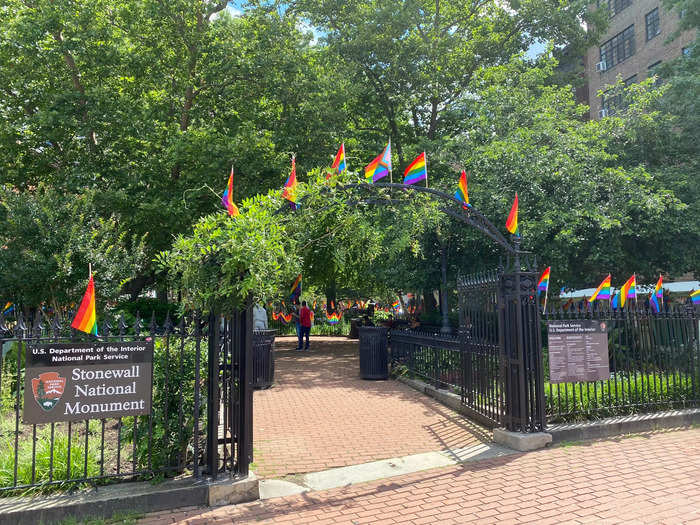 Just outside the Stonewall Inn, there is a small park, which has been designated as a National Monument.