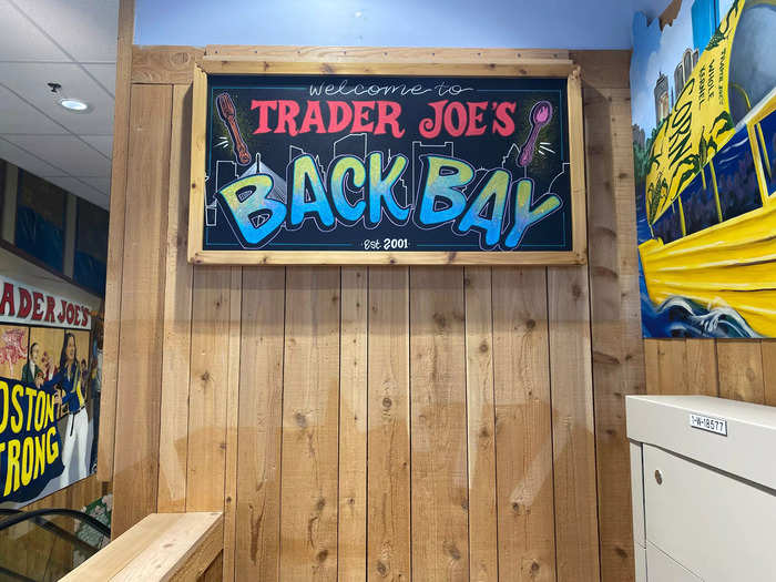 As soon as I walked through the automatic doors, I was greeted by a sign welcoming me to Back Bay Trader Joe’s.