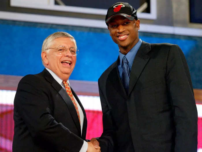 Dwyane Wade was picked No. 5 overall by the Miami Heat.