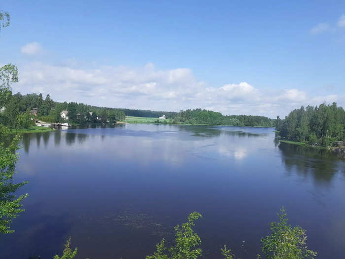 Finland is full of lakes, like this one we passed.