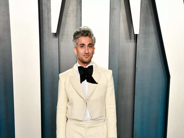 "Queer Eye" star Tan France is famous for his fashion know-how, and this bold look at the 2020 Vanity Fair Oscar Party proves it