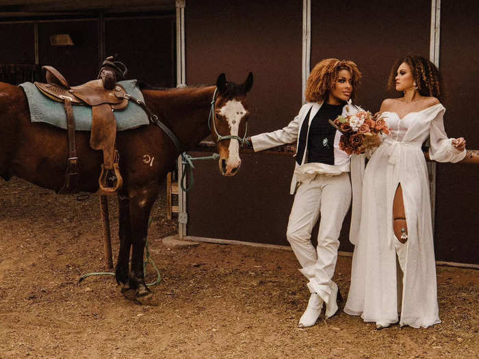 The Youngs said their photo session at the stable was a highlight of the wedding day.