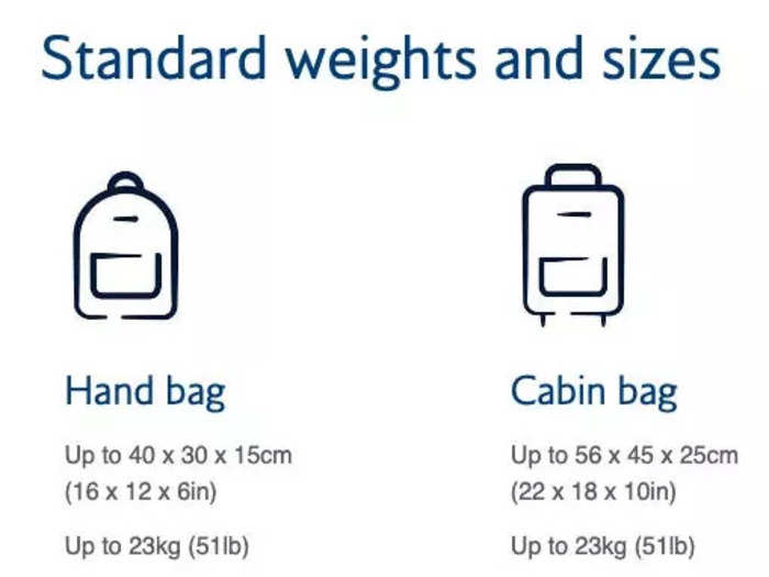 But with BA you are allowed small cabin luggage and a handbag or backpack that should fit under the seat in front of you.