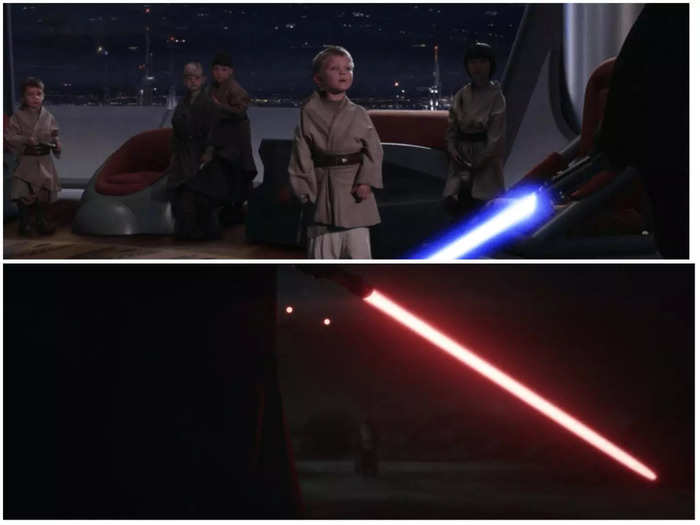 The shot of Vader turning on his lightsaber mirrors when he killed the younglings.