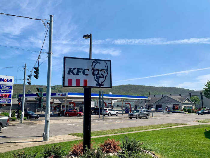 The sign felt very classic KFC though, with a drawing of Colonel Sanders.