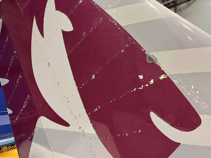 Meanwhile, the tail on one of the jets had "cracked and missing paint that exposed the layer beneath," and the main wings had "rivet rash," meaning loss of paint.