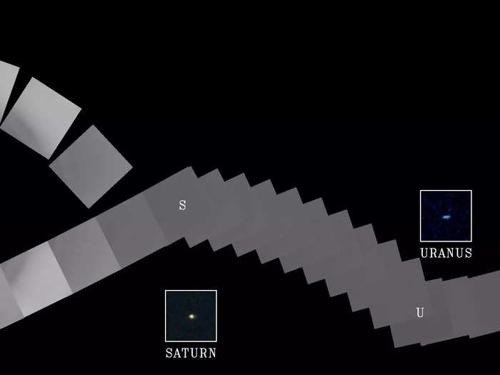 Voyager took 60 images of the solar system from about 4 billion miles away.
