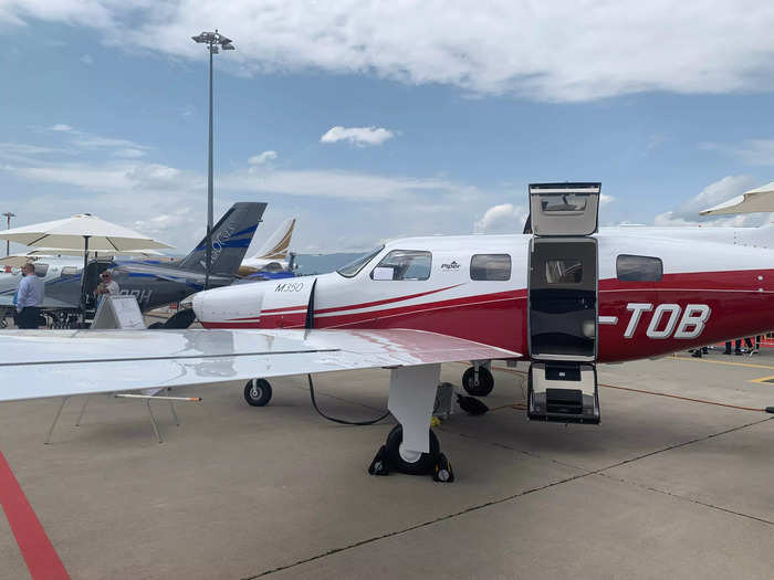 There are about 1,000 of the propeller planes in operation. Like the M600, the M350  also seats six people and has a pressurized cabin.