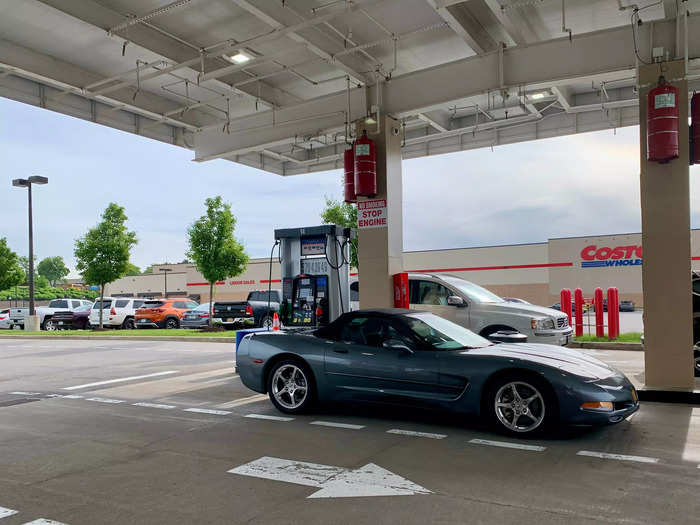 Traffic only moves one way, which reduces the chaos common at other busy gas stations.