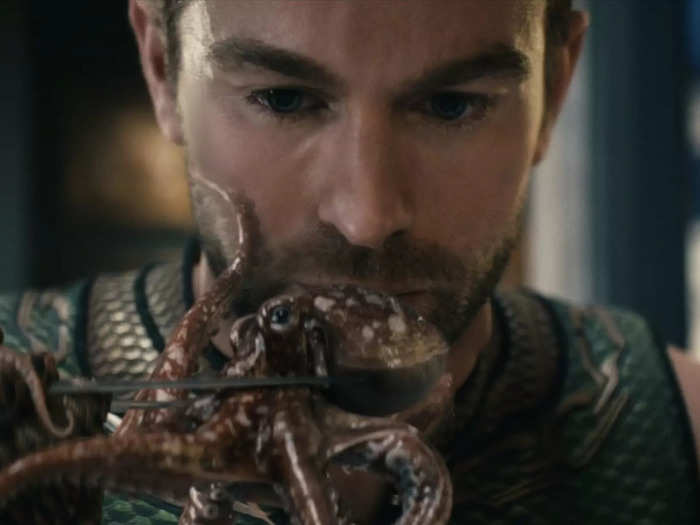 No real octopi were harmed in the making of the scene when The Deep is forced to eat Timothy.