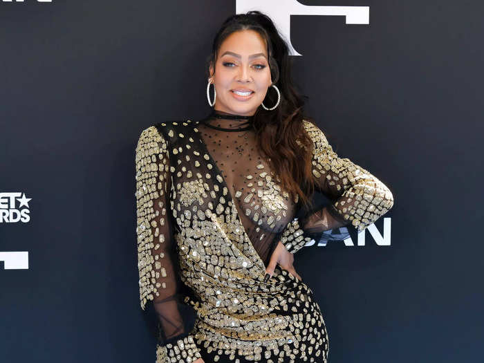 Lala Anthony also turned heads at the 2019 BET Awards in a black-and-gold dress.