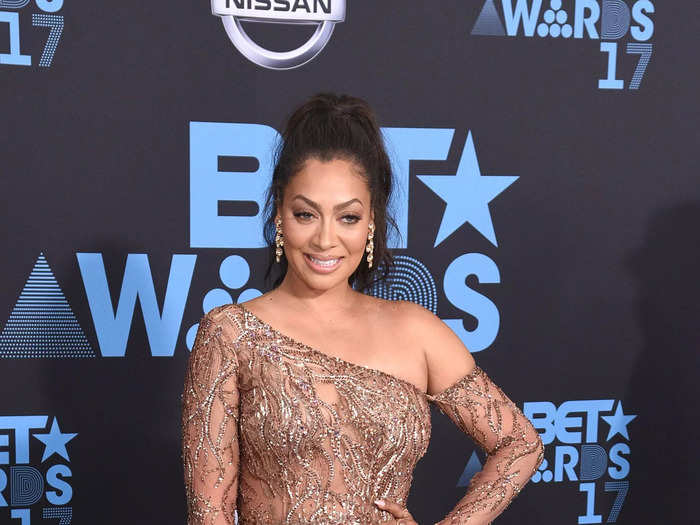 Lala Anthony looked striking in this sheer, bronze-colored dress at the 2017 awards show.