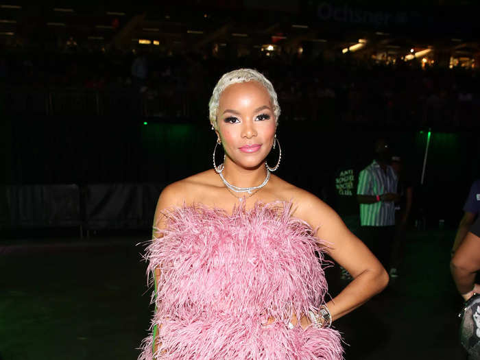 LeToya Luckett wore a fun feathered minidress.