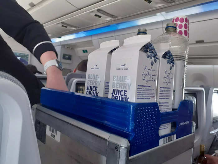 The airline is famous for its blueberry juice.