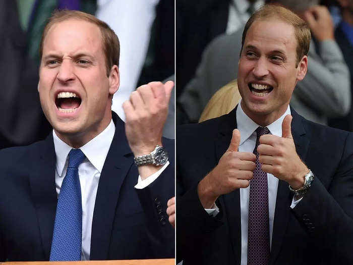 The same year William shows his passion for the sport, cheering and laughing courtside at Wimbledon.