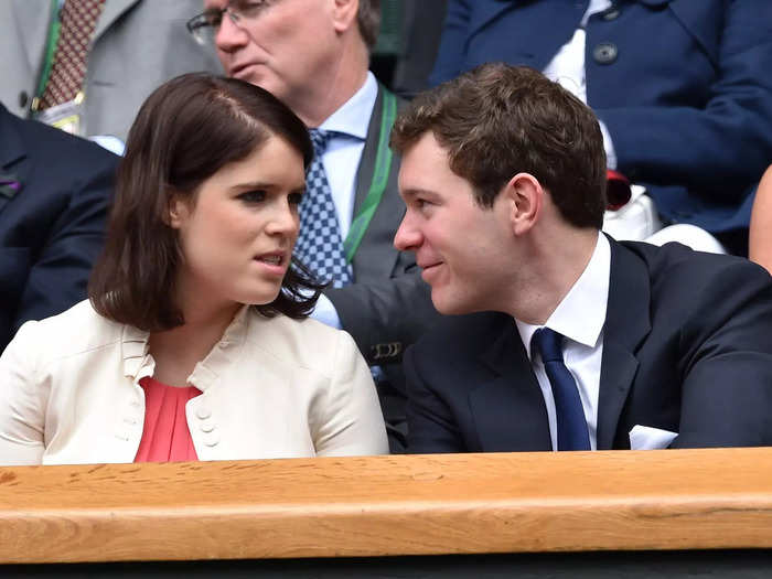 In 2014, Princess Eugenie and her now-husband Jack Brooksbank have a private chat while attending the women