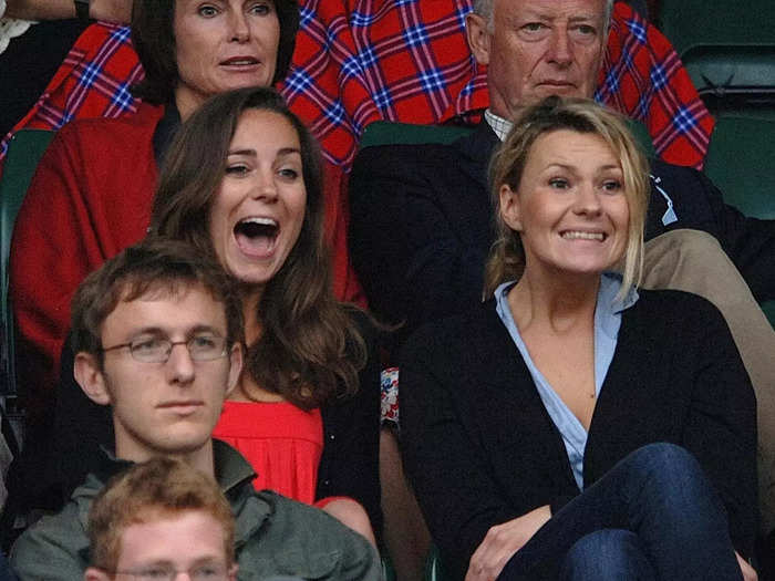 Fast-forward to 2007, Kate Middleton, not yet a royal, reacts expressively to a match between Rafael Nadal and Robin Soderling.