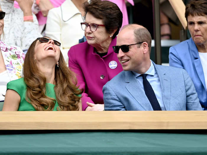 Returning to Wimbledon in 2021 after it was postponed due to COVID-19 in 2020, the couple were once again joking around and laughing courtside.