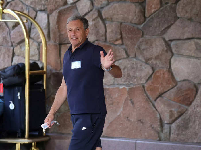 Bob Iger, chairman and former CEO of Disney, is spotted near the entrance of Sun Valley Lodge.