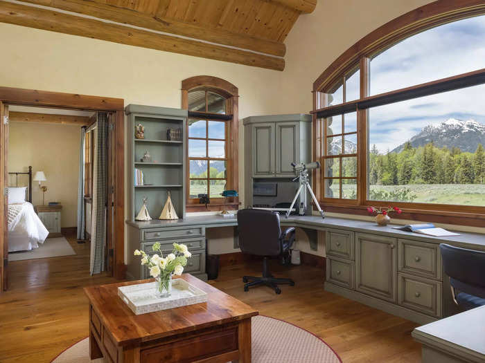 Working remotely is no problem with this spacious at-home office.