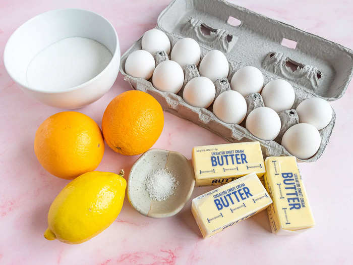 I started by making the orange-curd filling, which requires a dozen eggs.