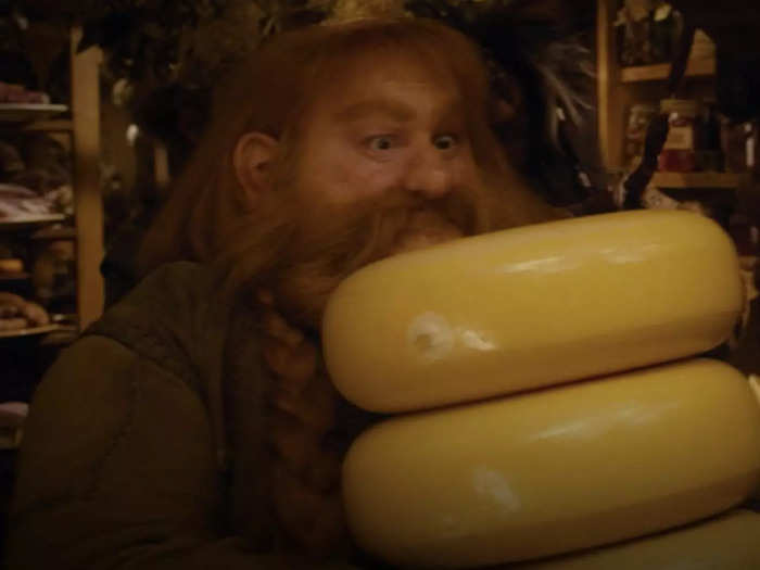 Stephen Hunter, who played Bombur in the "Hobbit" movies, has a cameo as a fur god in Omnipotence City.