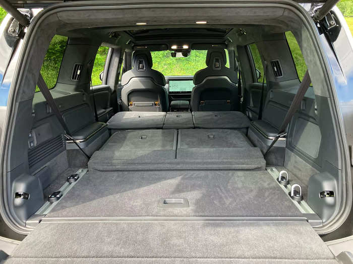 Folding down both rows of seats reveals a giant cargo area that looks like it could fit a full-size refrigerator.