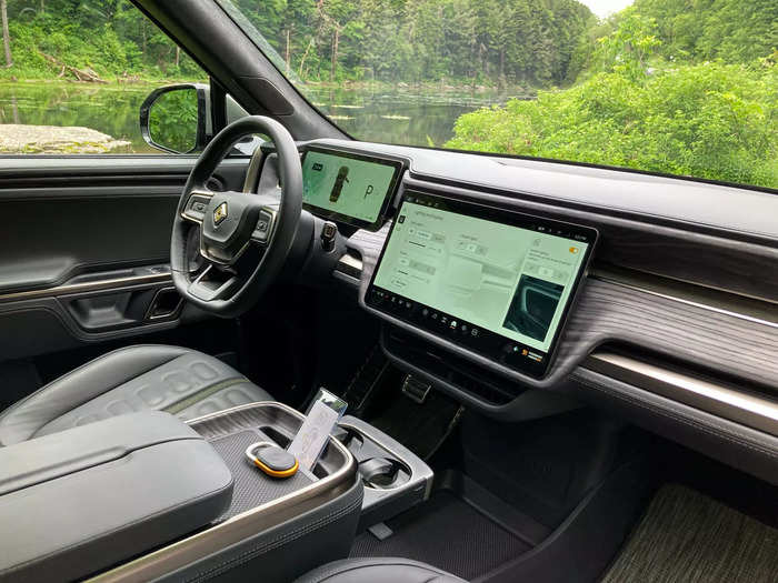 Up front, the driver gets a 16-inch touchscreen that controls practically everything in the vehicle.