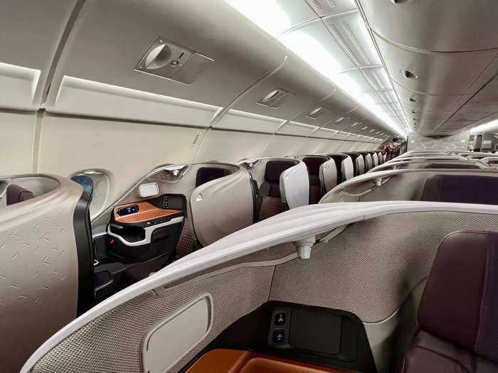 Every seat is in a cocoon, meaning passengers can enjoy the extra privacy provided by the wings of the lounger.