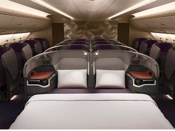 According to Singapore, the center seats can merge to create a double bed, which is perfect for couples or families traveling together.