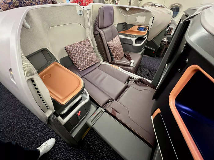 The seats are able to turn into a lie-flat bed stretching over six and a half feet, meaning even tall passengers can sleep on the long-haul journey.