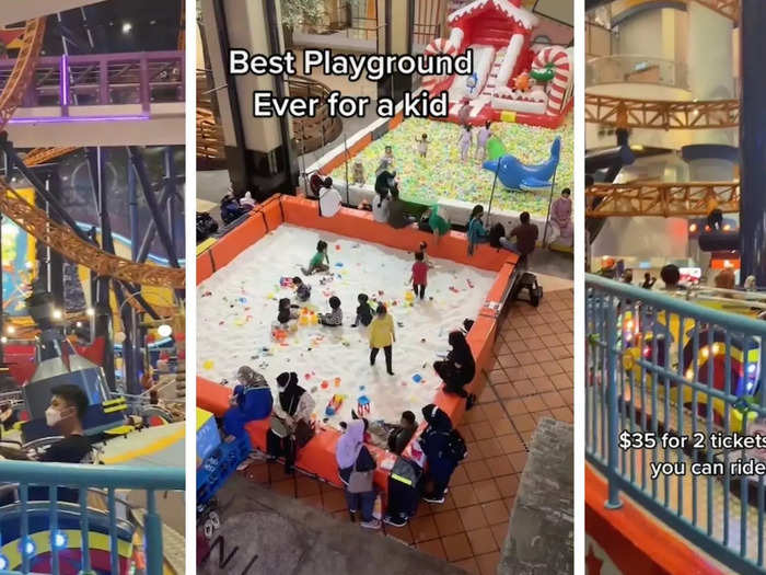 Several malls had huge indoor playgrounds for kids, and one had an indoor rollercoaster, Werner said.