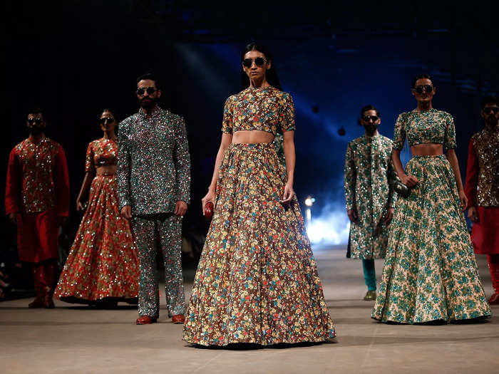 Sabyasachi is known for his glittering, intricate embroidery.