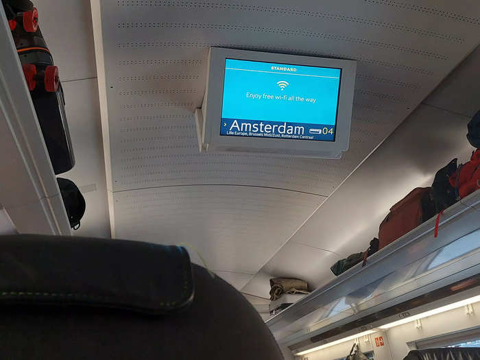 Unlike on my flight, where electronic devices had to be kept in airplane mode, the train did have free WiFi – but it was very unreliable. I tried to use my laptop but kept losing my connection, and ultimately gave up and read my book instead.