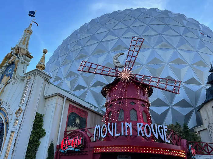 It even has a replica of the Moulin Rouge – a landmark of Parisian nightlife that has been lit up on Montmartre since the 19th century – and a ride called the CanCan Coaster.