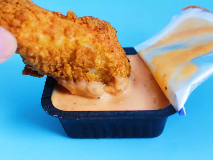 The chicken tenders held their own without sauce but were really taken to the next level when dipped in the tangy Zax sauce.