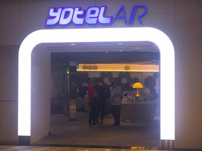 Tucked away in one of the far corners of Jewel is Yotelair, a chain known for its transit-style hotels.