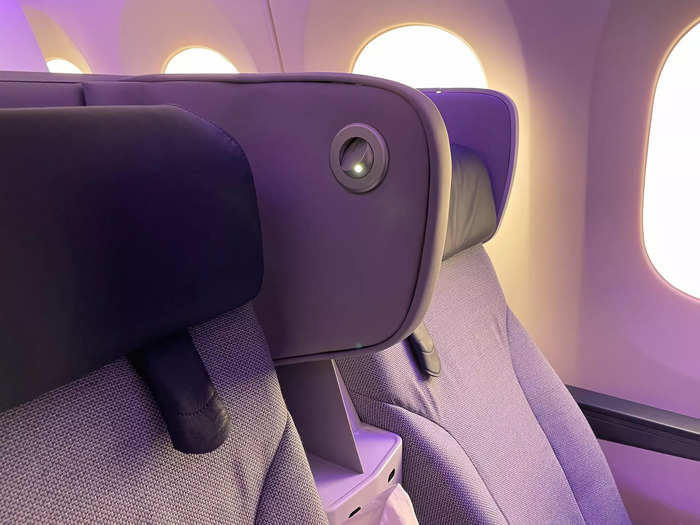 In premium economy, Reeves noted the new headrest with two lights that now extends outwards — an effort to create a sense of privacy.