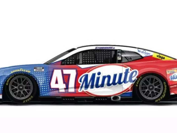 Ricky Stenhouse Jr, who was most recognizable in the past in the blue Kroger car, is seemingly in a new paint scheme every race this season. This week it is the red, white, and blue Minute Rice Chevy.