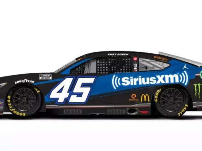 Kurt Busch is a new SiriusXM blue and black scheme.