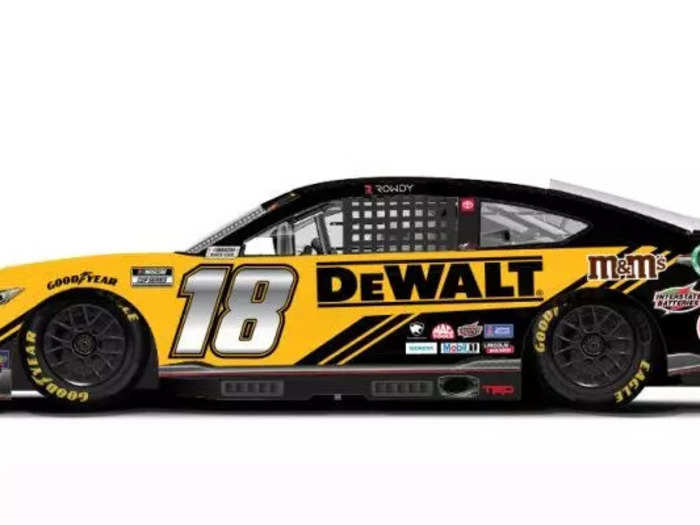 Kyle Busch is trading in his signature M&Ms car this week for the Black and Yellow Dewalt Toyota.