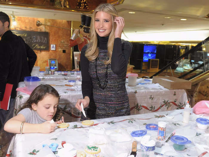 As part of The Trump Organization, Ivanka also represents various charitable causes, such as the New York City Police Foundation. Here, she hosts the Glad Cookie Exchange in support of Cookies for Kids