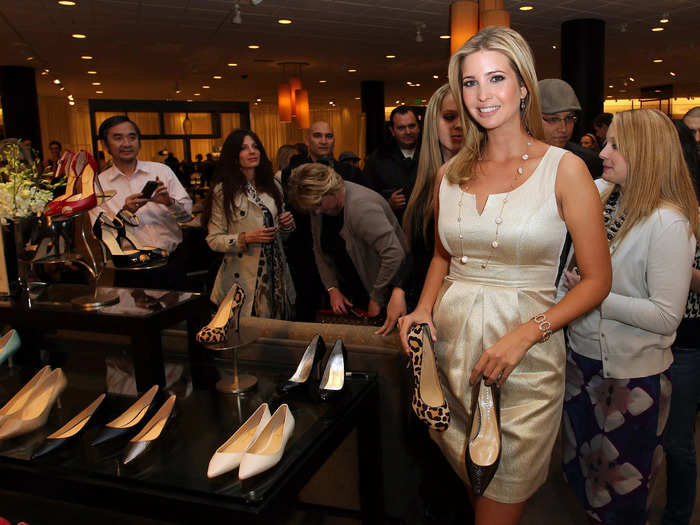 Ivanka launched a jewelry collection and later created her own fashion label, The Ivanka Trump Collection. Here, she attends the launch of her spring 2011 lifestyle collection of footwear at the Topanga Nordstrom in Canoga Park, California.