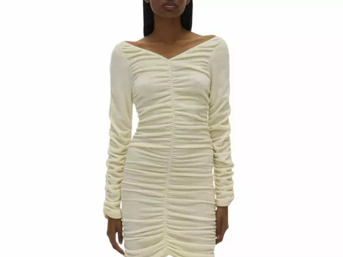 Helmut Lang ruched long-sleeve dress - 75% off