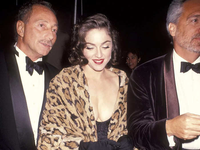 In 1991, Madonna attended the wedding of entertainment attorney Allen Grubman and real-estate broker Deborah Haimoff in a bold leopard coat and black dress.