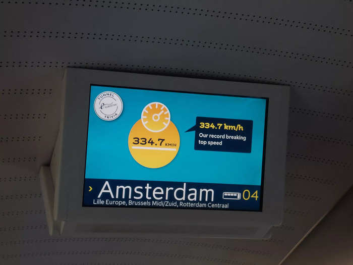 Messages on screens throughout the train told you information such as the time, the next stop, the train