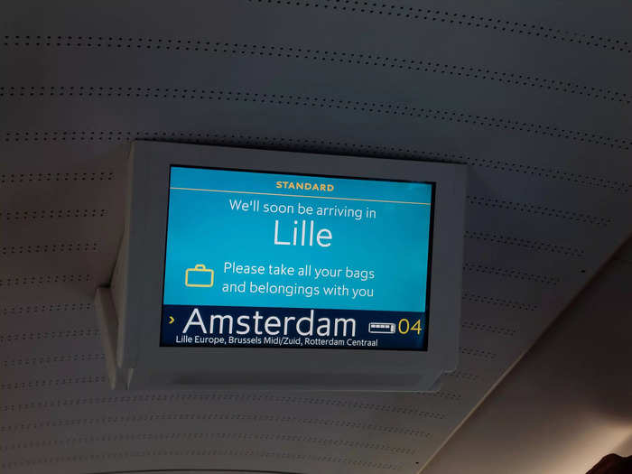 My train stopped off at four destinations: Lille, France; Brussels, Belgium; Rotterdam, and Amsterdam, both in The Netherlands.